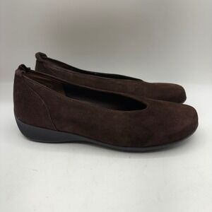 Wolky Women's Brown Suede Slip On Ballet Flats Shoes Size 42 US 10.5
